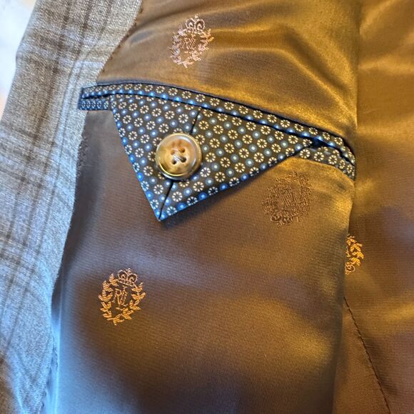 VTG Ralph Ralph Lauren Classic Sport Mens Sz 52R Brown Plaid Wool Blend Blazer - Picture 14 of 16